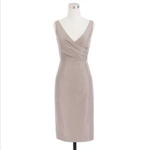 J.Crew petite Sara dress in silk taffeta champagne